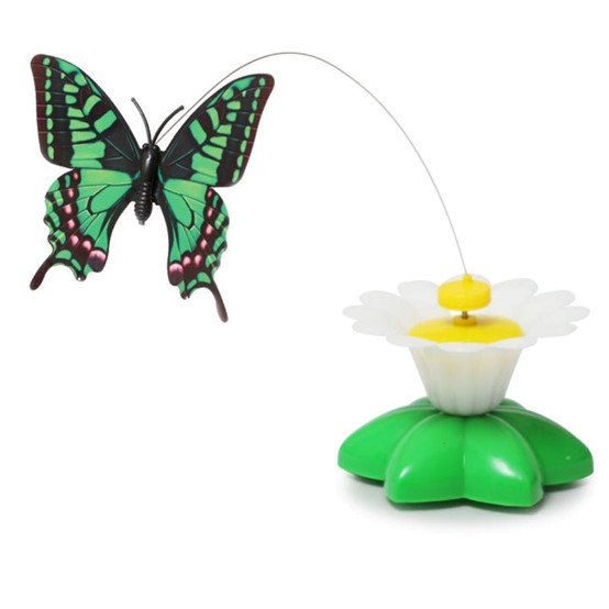 FLOWER BASE ROTATING INTERACTIVE CAT TOY